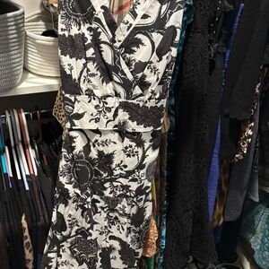SOLD J.Crew Collection Black and White Floral Maxi Dress
